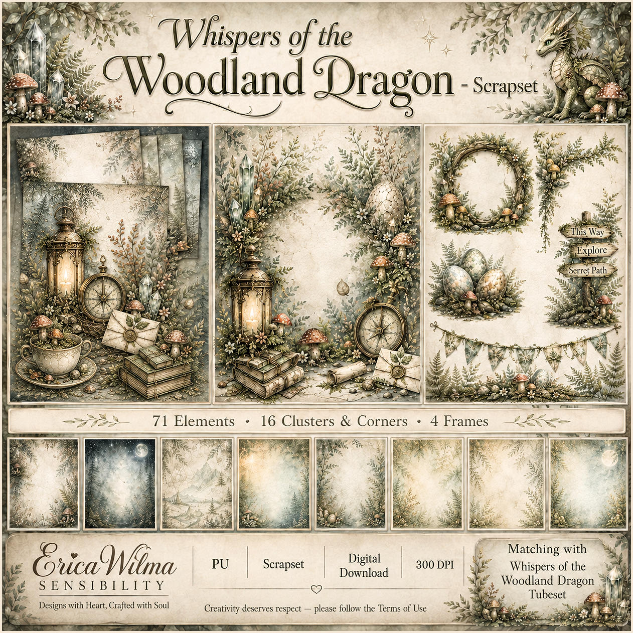 (image for) EW AI Whispers of the Woodland Dragon - Scrapset 2026